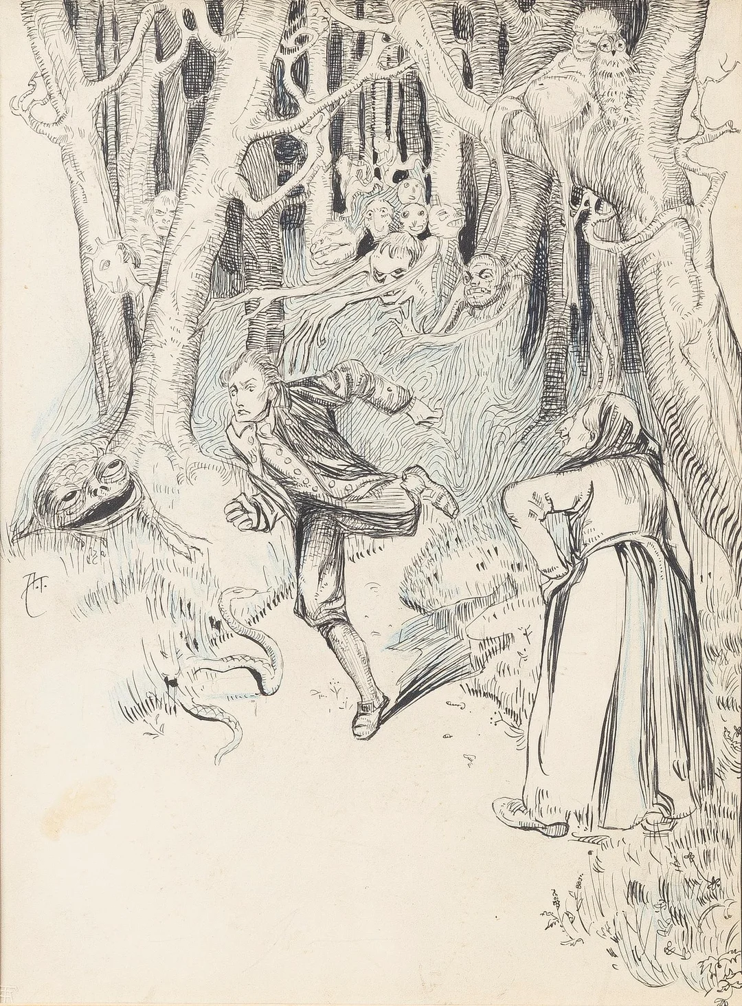 Axel Törneman, Flykt ut ur skogen. — Konst/Klassisk svensk konst — Bukowskis
