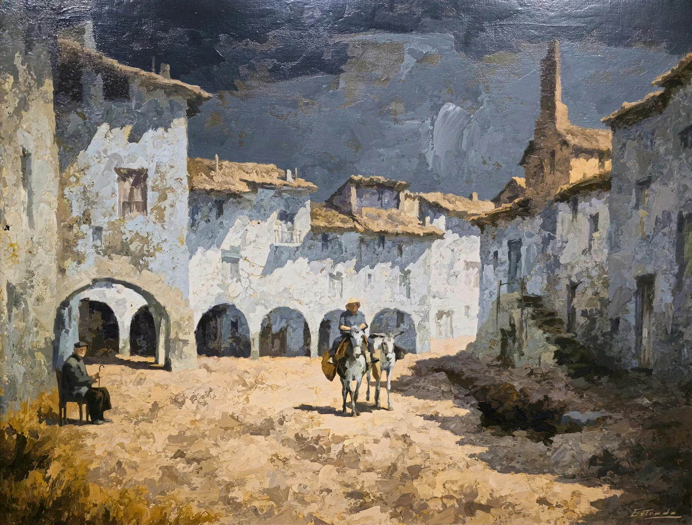 ANGEL ESTRADA. EL FORCALL CASTELLÓN. ÓLEO SOBRE LIENZO. — Paintings — Barcelona Auctions