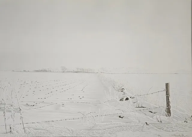 SVANTE PETRI. Vinterlandskap. Färglitografi, signerad och numrerad 136/140.