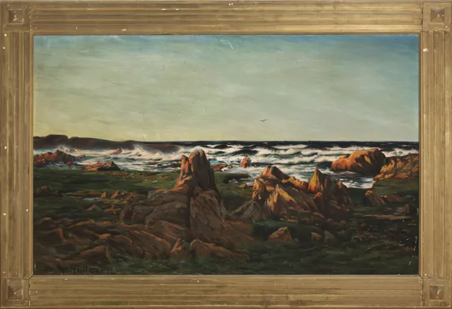 Hullgren, Oscar — Kystlandskap i kveldssol