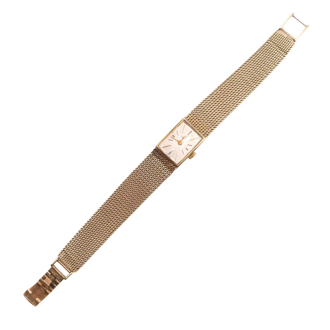 OMEGA A LADY’S GOLD BRACELET WATCH. — Wristwatches — Lawrences Auctioneers