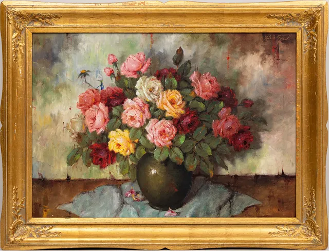 CARL HOLGER FISCHER (1885-1955). Blomsterstilleben, olja på duk, signerad.