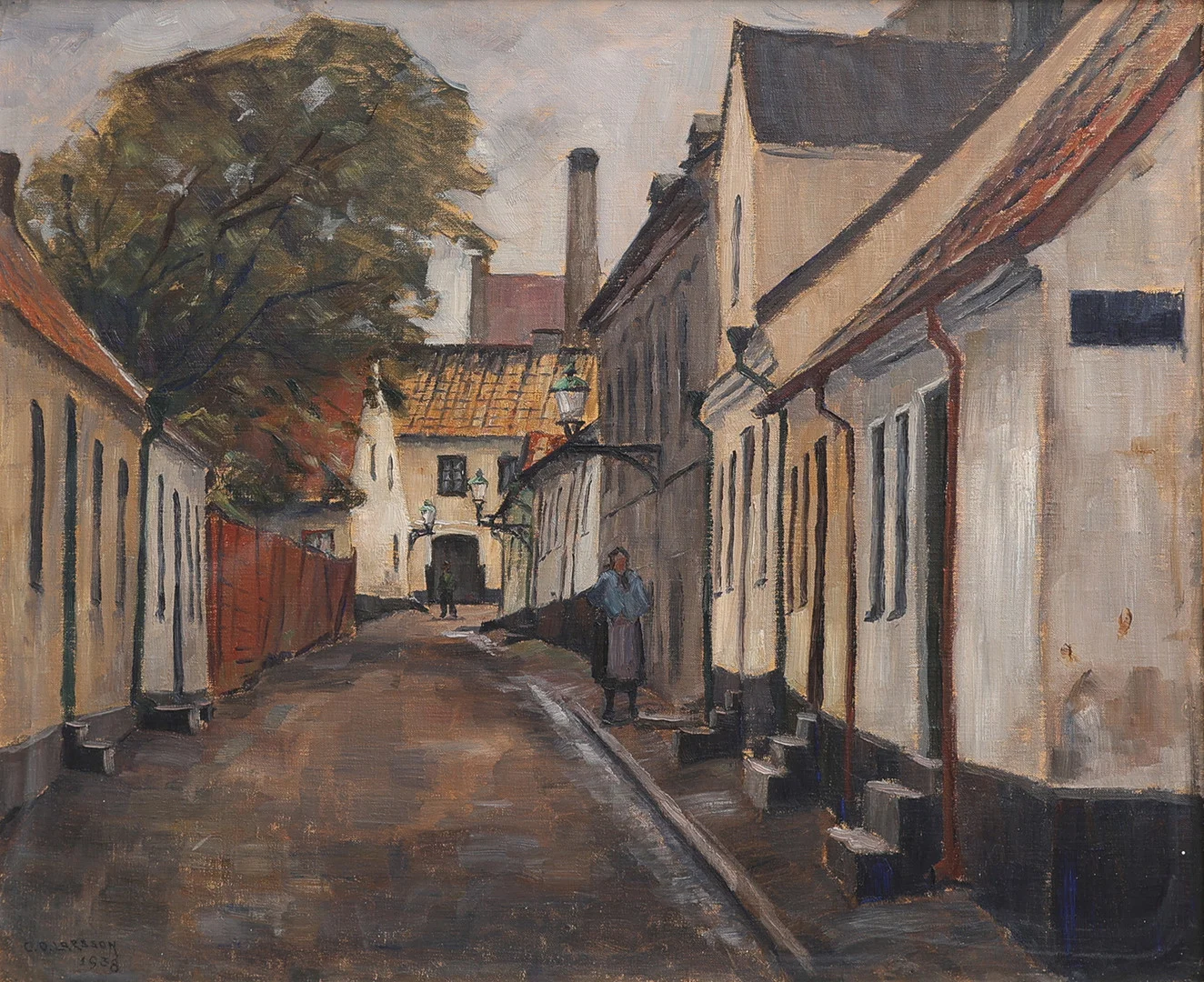 CARL OSCAR LARSSON. MOTIV FRÅN LUND. — Paintings — Crafoord Auktioner Lund