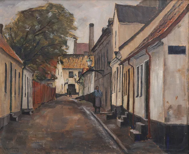 CARL OSCAR LARSSON. MOTIV FRÅN LUND.