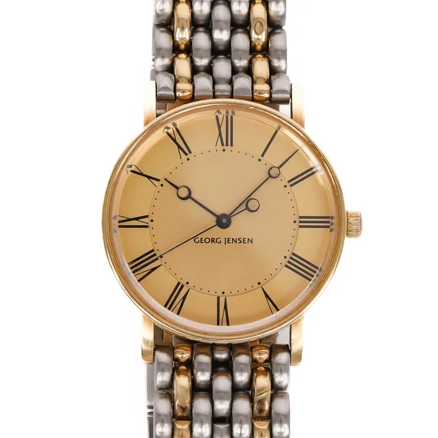 Bo Bonfils for Georg Jensen. Men's wristwatch of 18k gold, automatic, Ø35 mm.