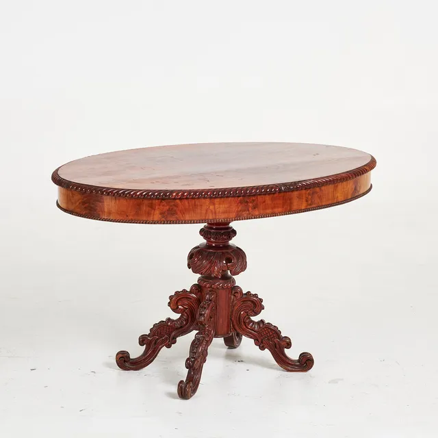 SALONGSBORD, nyrokoko, mahogny, skuren dekor, 1800-talets senare hälft.