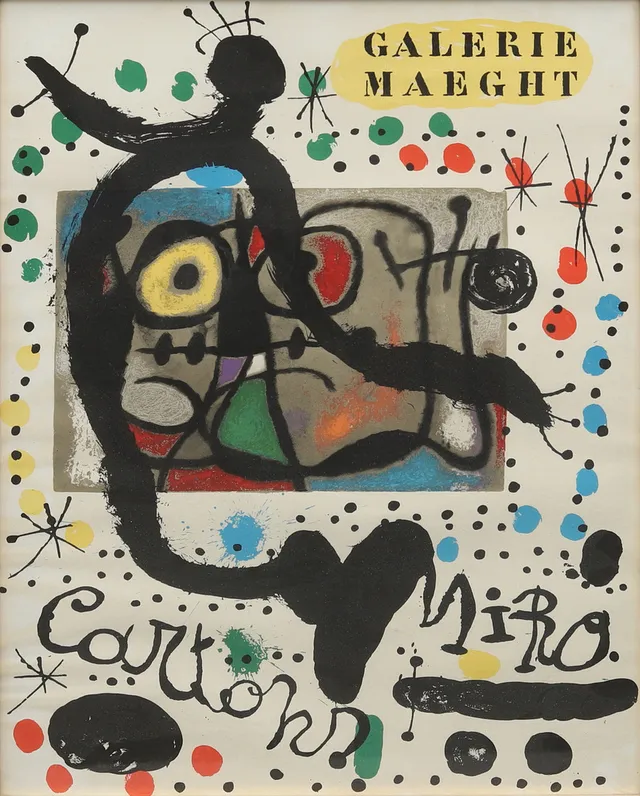 AFFISCH,Miro,Galerie Maeght, litografiskt tryck. osignerad.