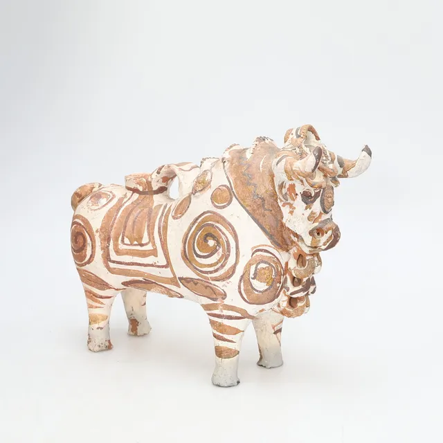 PUCAR, oxe / bull, keramik, tradition, PERU, 1900-talets mitt.