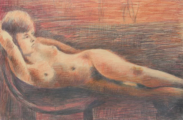 GERTRUDE KLEIN. Pastell, nakenstudie, signerad.