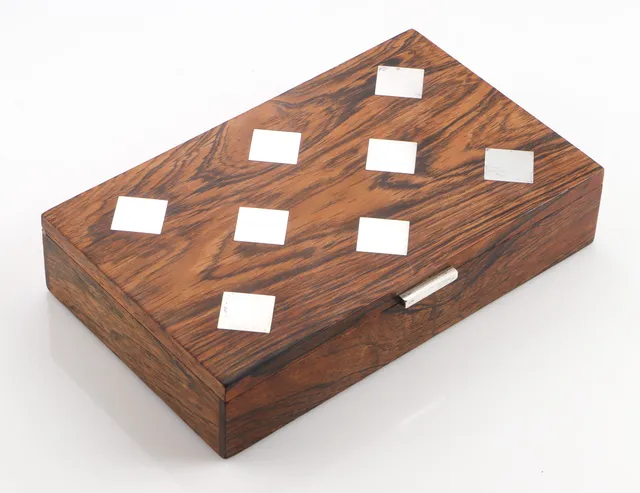Hans Hansen. Rosewood chest with sterling silver inlays, 1960s