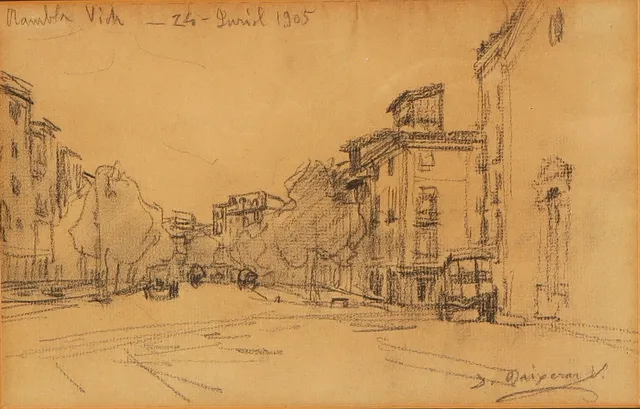 DIONÍS BAIXERAS (1862–1943). Rambla del Passeig, Vic.