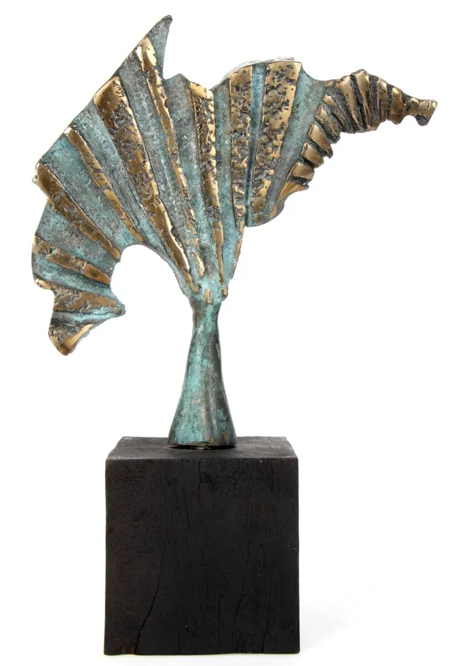 Anna Marie Junker. Skulptur i bronze, 'Vifte', H. 33,5 cm