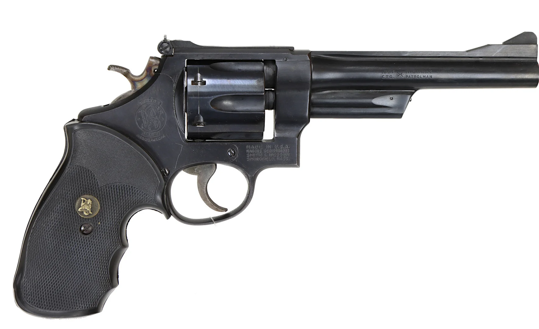 166. REVOLVER, amerikansk, Double Action, fabrikat Smith & Wesson, modell 28-2 Highway Patrolman, kaliber .357 Magnum, tillv.nr N517829, se-nr SE0437535. — Revolvers — Walter Borg