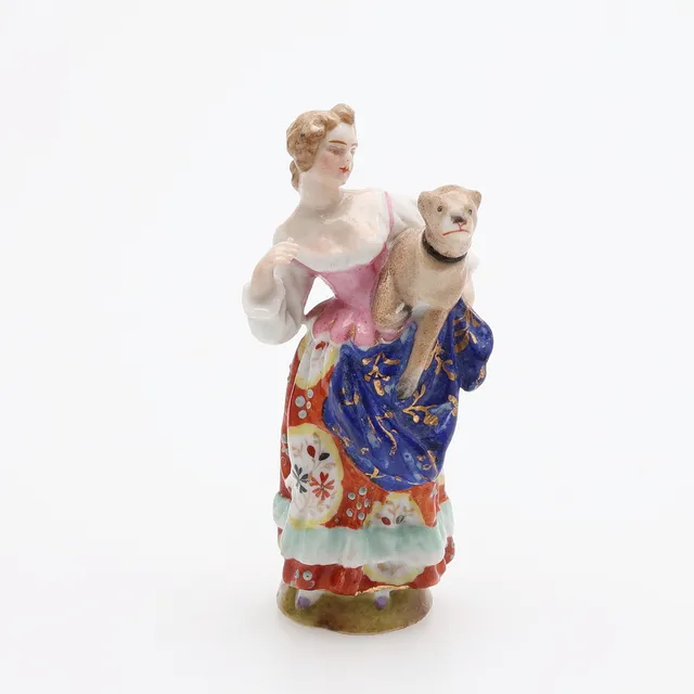 PARFYMFLASKA, PORSLIN, SCHIERHOLZ, PLAUE, 1800-TALETS ANDRA HÄLFT.