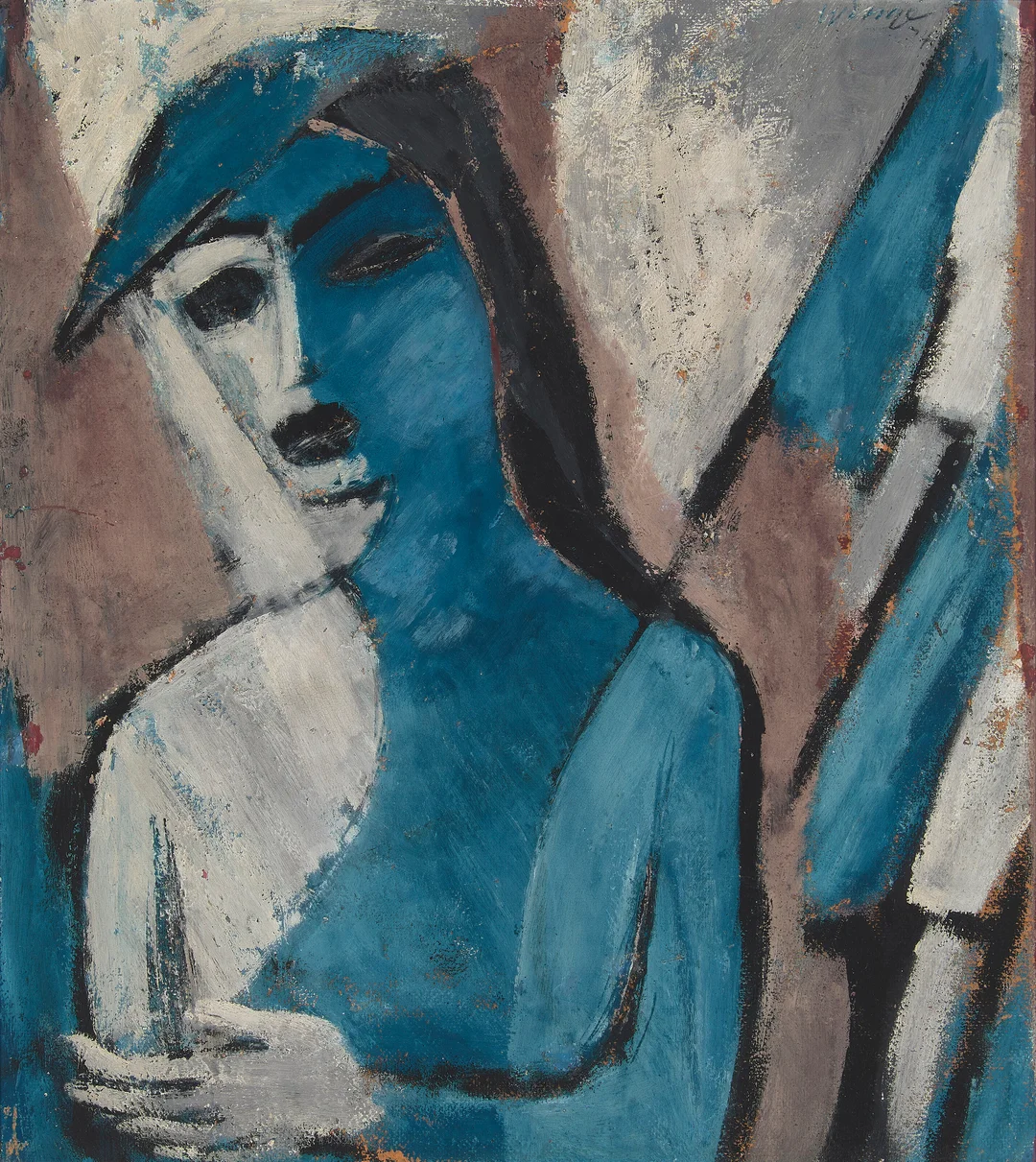 Winge, Sigurd — "Kvinne i blått" 1934 — Kunst/Maleri — Blomqvist