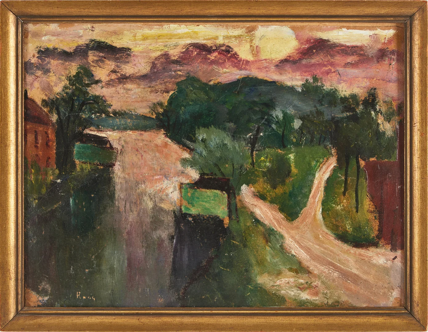 ALEXANDER ROOS. "Från Pålsundet", olja på papp-pannå, signerad. — Paintings — Stockholms Auktionsverk Magasin 5