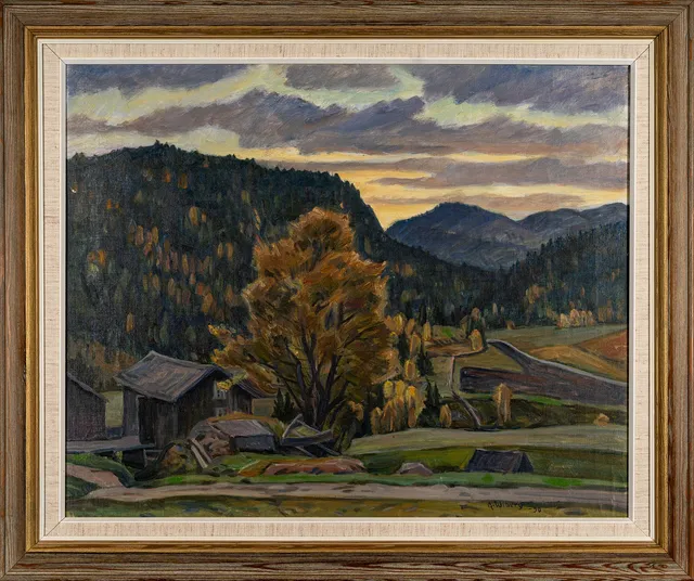 GUNNAR WIBERG. Olja på duk, Landskapsmotiv, Signerad, 1930.