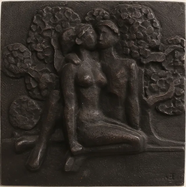ERIC ELFWÉN. Väggrelief, gjutjärn, signerad 1969.