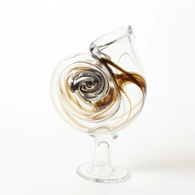 MICHAEL BANG (1942-2013). Holmegaard. Stor "Sneglevase" af glas, unika.