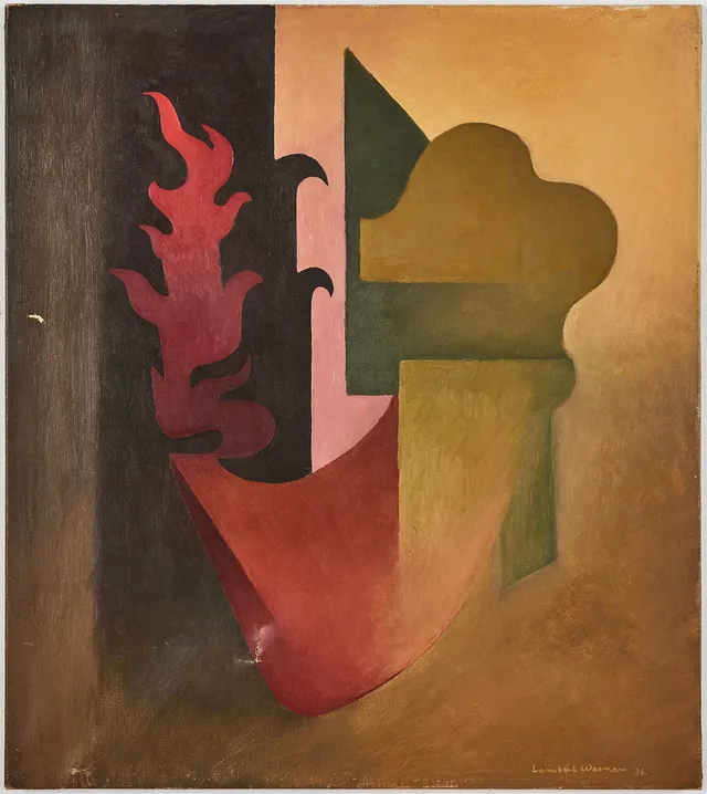 LAMBERT WERNER. Utan titel (122), olja på duk, 66 x 58 cm.