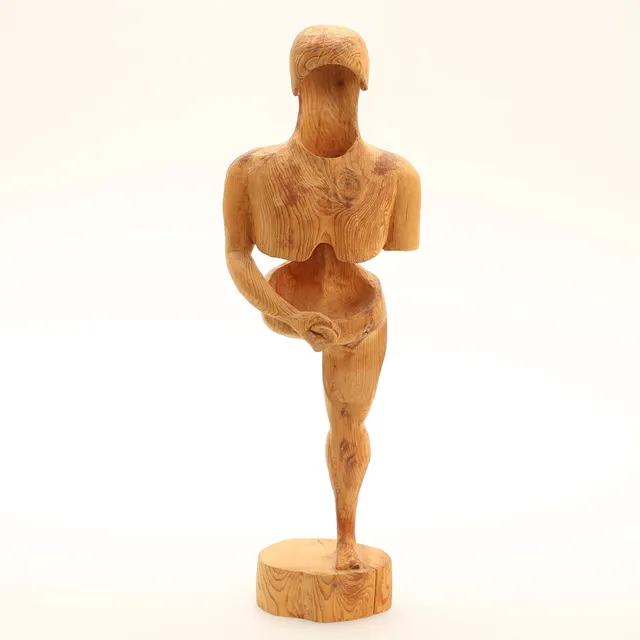 ÅKE HERCULES. Skulptur, trä, "Man", signerad -76.