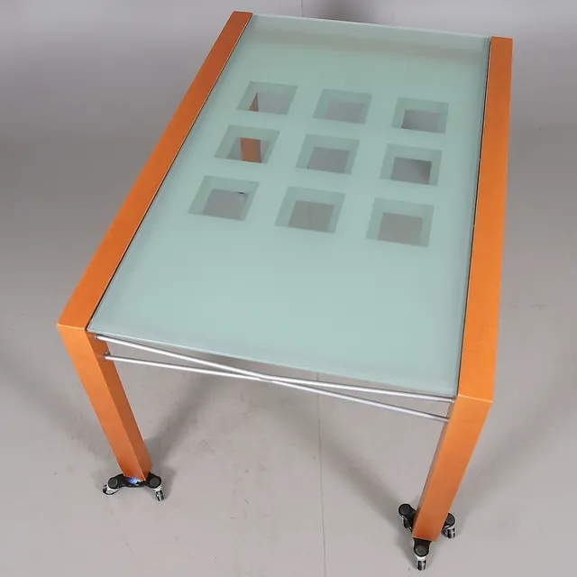 MATBORD, glas, bok, Ligne Roset, Frankrike. 1990-tal.