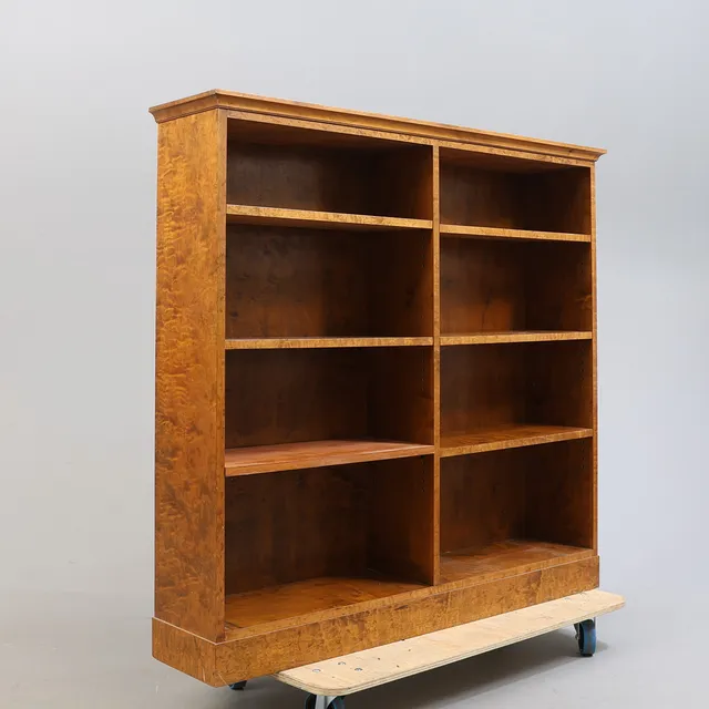 BOKHYLLA, björkfanér, art deco, 1900-tal.