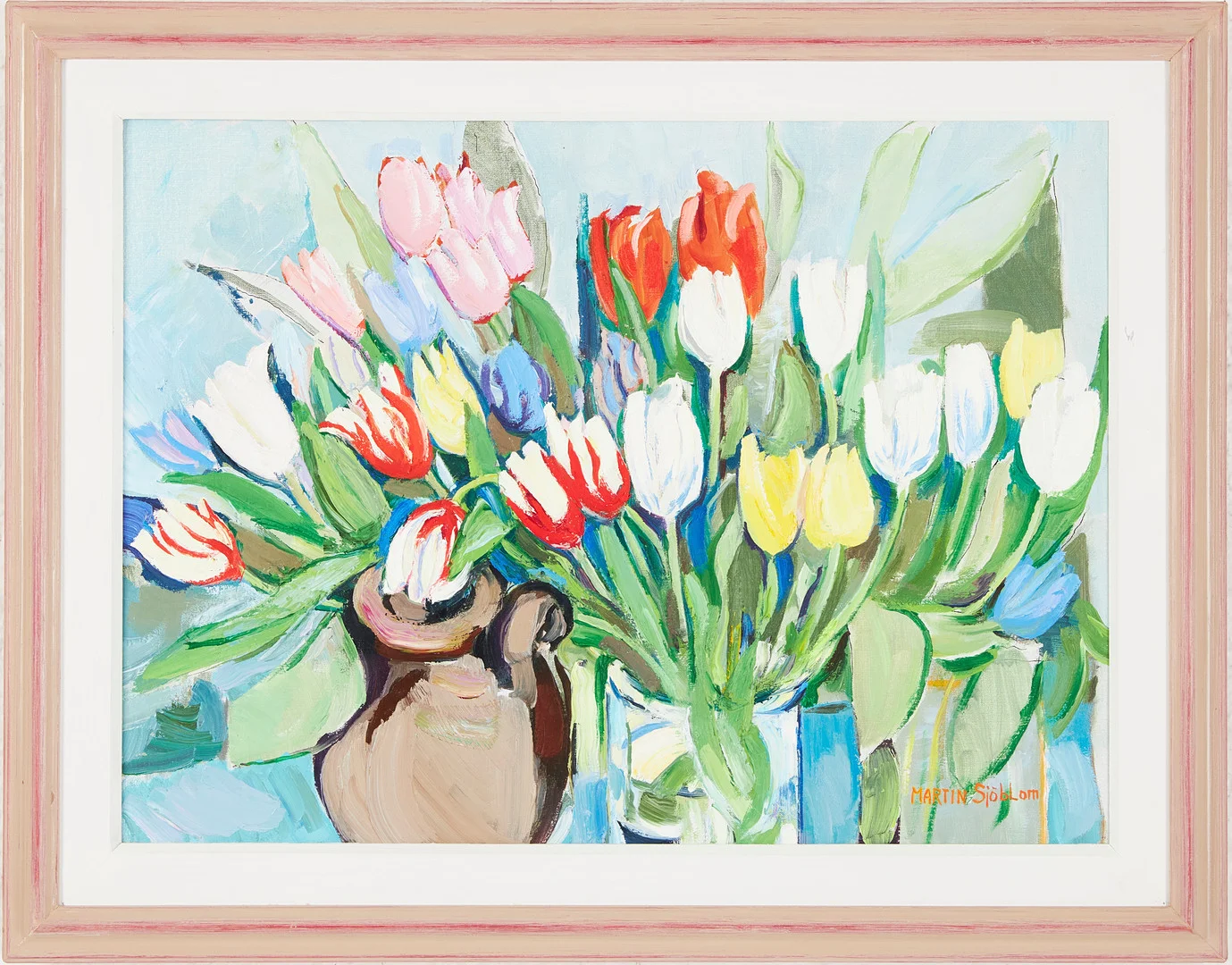 MARTIN SJÖBLOM (1920-2004). Tulpaner, olja på duk, signerad. — Paintings — Stockholms Auktionsverk Magasin 5