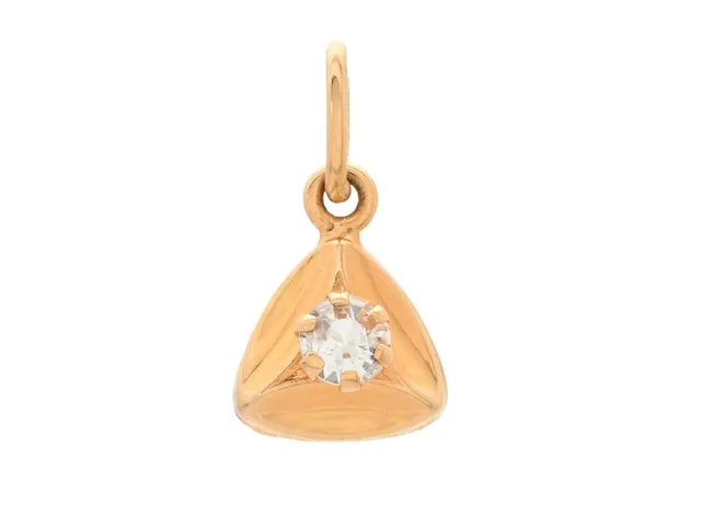 HÄNGE, 18K guld, vit sten, längd 1,5 cm, vikt 0,3 g.