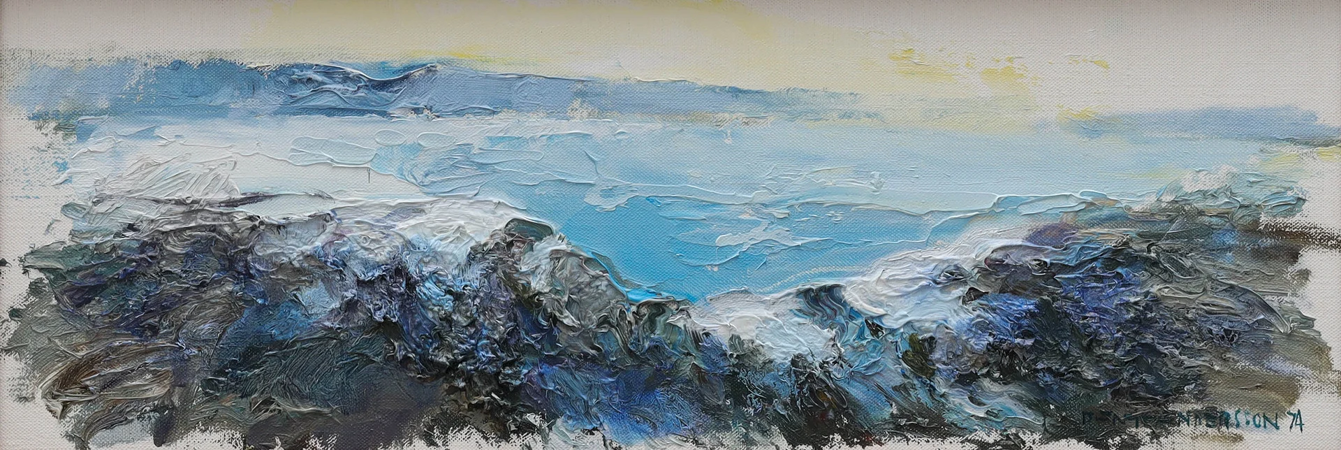 BENGT ANDERSSON RÅSSBYN. olja på duk, "Vinterskärgård", signerad Bengt Andersson, daterad -74. — Paintings — Auktionsmagasinet Vänersborg
