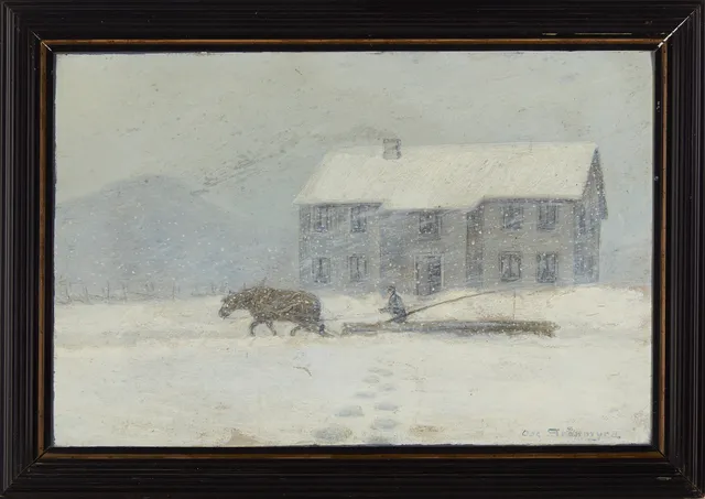 Grønmyra, Oscar — Tømmerkjøring i snøvær