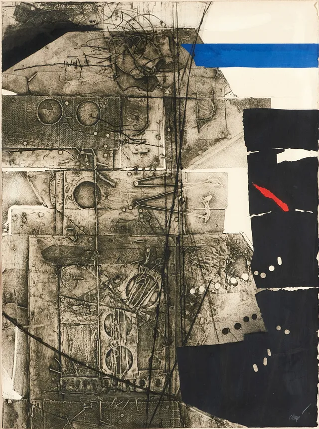 ANTONI CLAVÉ (1913-2005). Komposition, signerad "Clavé", numrerad 55/99, Carborundum.