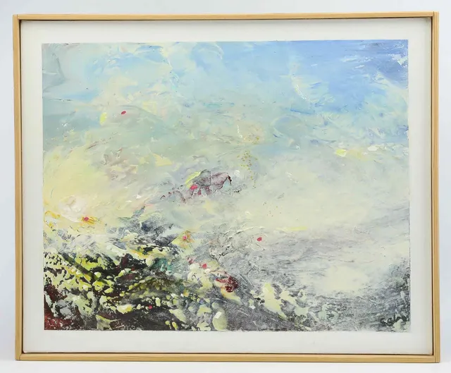 CARL ALEXIUS BERNDTSSON. Olja på duk, "Genom molnen" signerad och daterad, 1991.