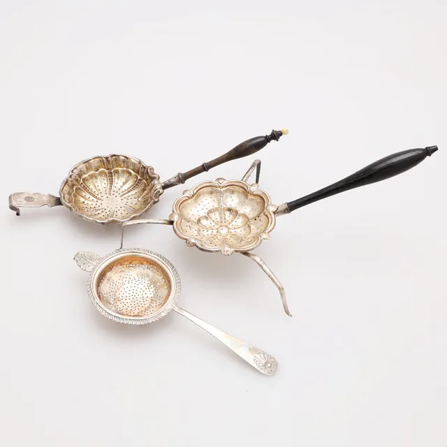 TESILAR, 3 st, silver, bl a Gustaf Möllenborg och Ernst Gustaf Markström, 1860/70-tal, totalvikt.