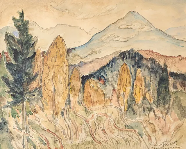 EINAR FORSETH. Akvarell, signerad, daterad 1941, Kolåsen.