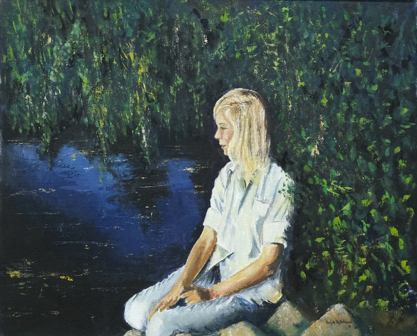 RALPH BJÖRKLUND. "FLICKA VID VATTNET". — Paintings — Björnssons Auktionskammare