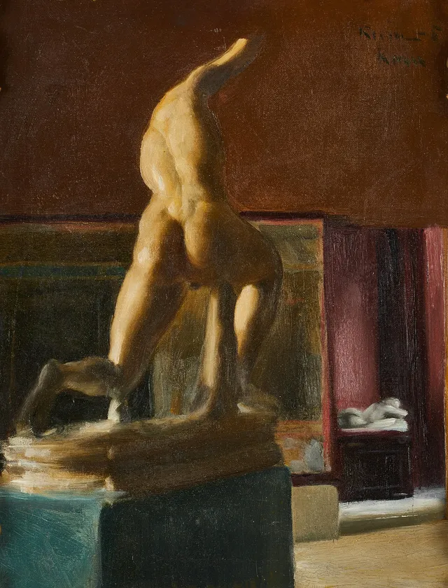 INGRID RUIN (Finland 1881-1956), Museiinteriör, signerad Ruin, daterad Rom 1908, olja på duk.