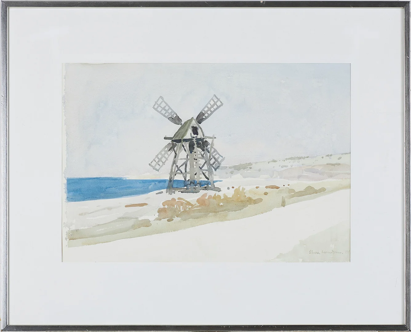 STURE LUNDGREN. "Skurverk, Jordhamn", akvarell på papper, signerad: Sture Lundgren. — Paintings — Stockholms Auktionsverk Magasin 5
