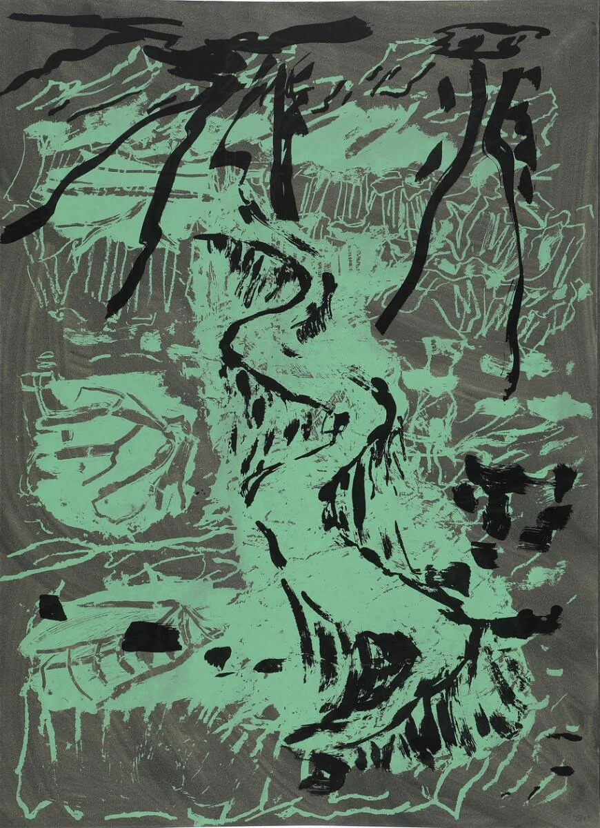 Untitled. “Hansen-tryk”. Signed PK 09, bat. Edition of 16. Silkscreen in colours. 140×100 cm. Unframed. — Modern Prints/Modern art — Bruun Rasmussen