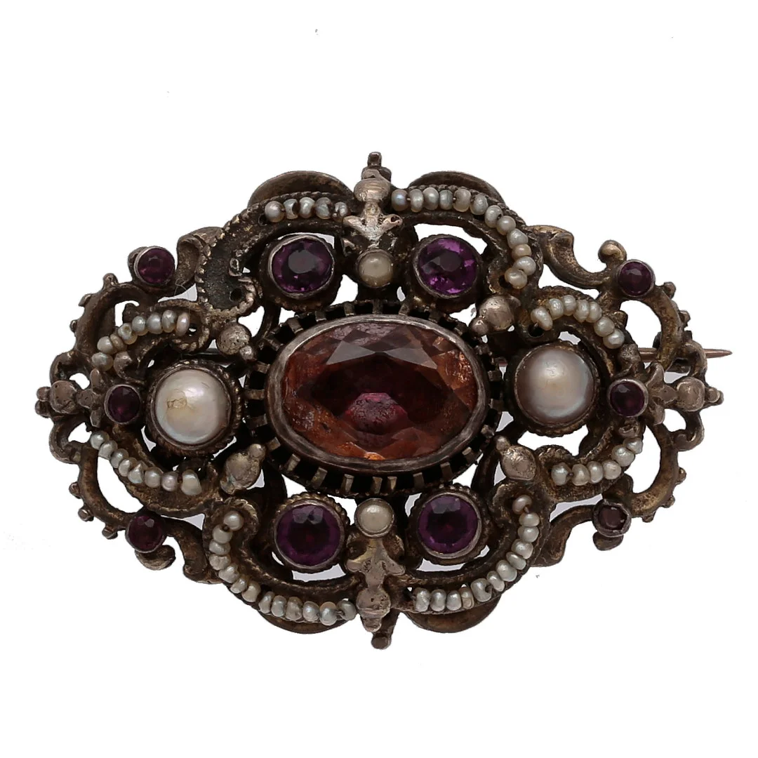 Historicist style gemstones brooch. — Brooches & Pendants — Balclis