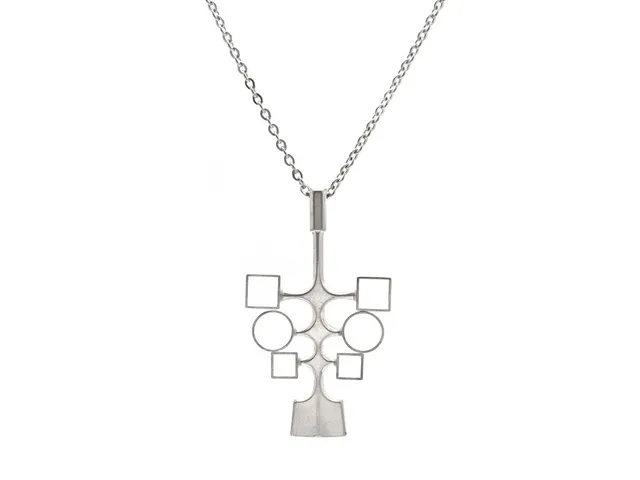 DAVID ANDERSEN, hänge med kedja, sterlingsilver, Norge, mått ca 6,5 x 3,7 cm, längd ca 60 cm, vikt 19,4 g