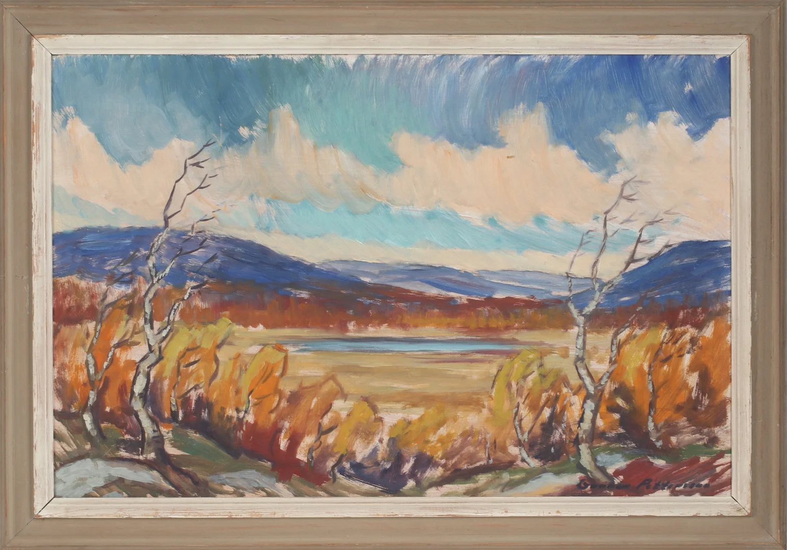 GUNNAR PETTERSSON. Fjällandskap, olja på pannå, signerad. — Paintings — Stadsauktion Sundsvall