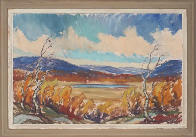GUNNAR PETTERSSON. Fjällandskap, olja på pannå, signerad.