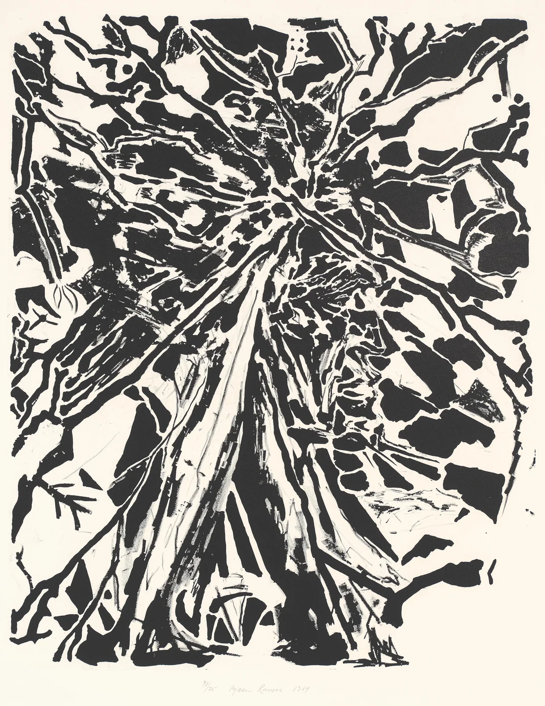 Ransve, Bjørn — "Kamuflasjeindianer I" 1984 — Kunst/Grafikk — Blomqvist