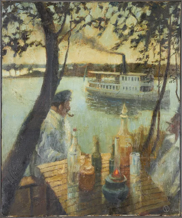 MATS ÅKERMAN. Olja på duk, skärgårdsmotiv, monogramsignerad samt daterad 2004.