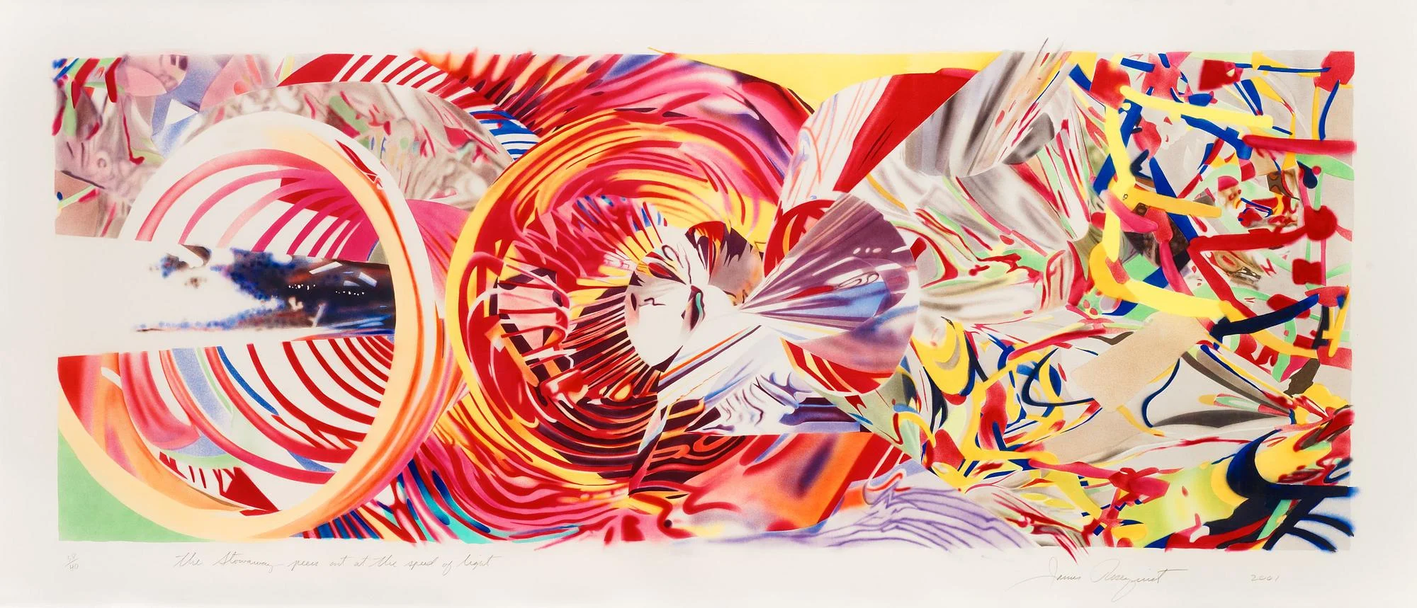 James Rosenquist, "The stowaway peers out at the speed of light". — Bukowskis