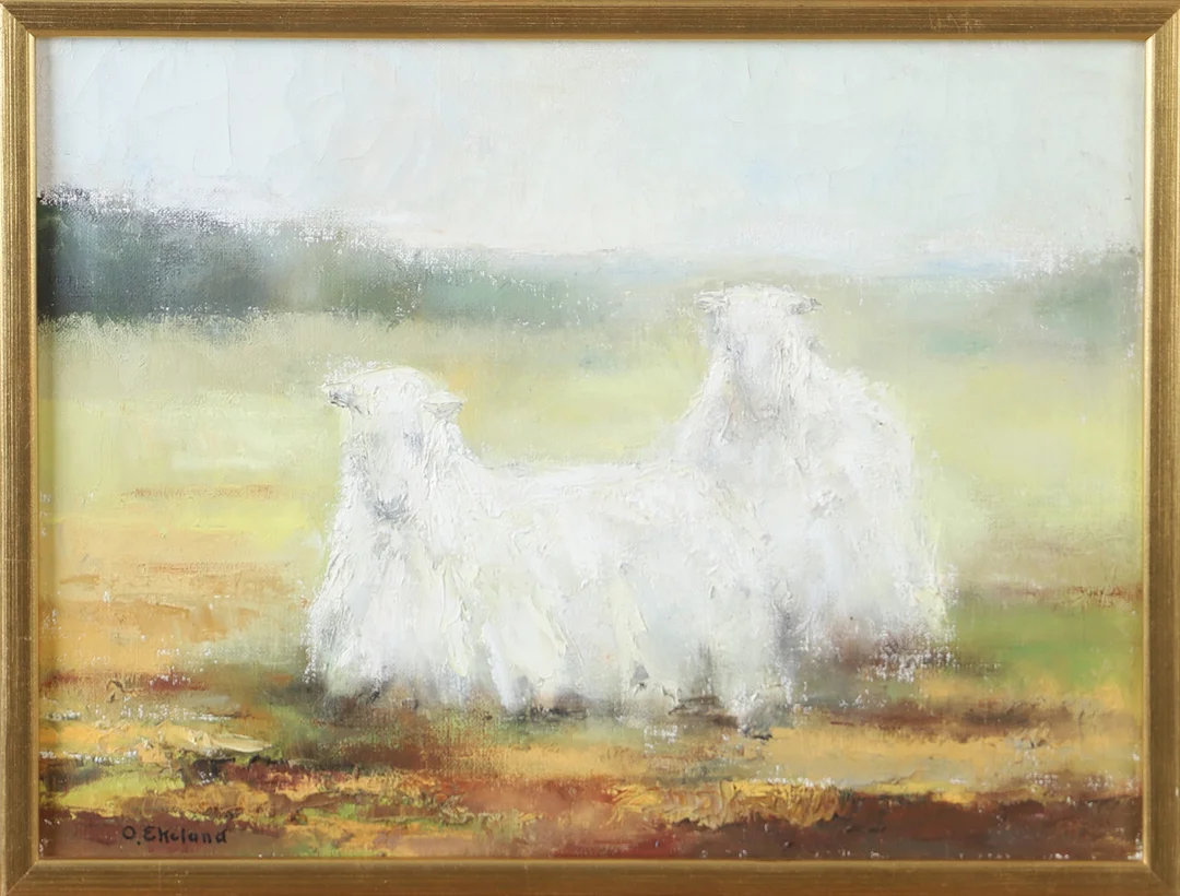 OWE EKELUND. Vilande får, olja på duk, signerad O. Ekelund. — Paintings — Helsingborgs Auktionskammare