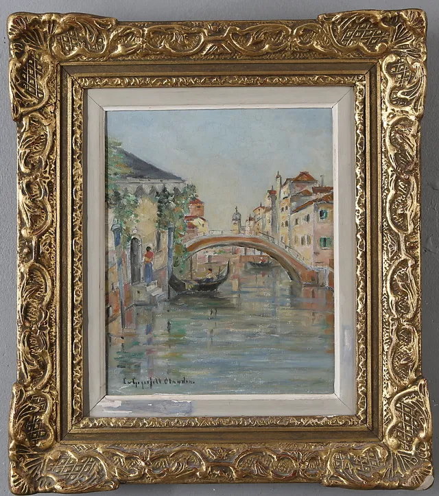 CECILIA VON GEGERFELT OLANDER. Motiv från Venedig, olja på duk, signerad.
