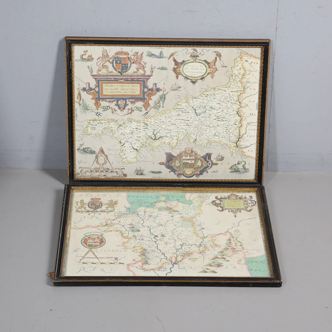 A REPRODUCTION MAP OF WIGORNIENSIS AND PROMONTORIUM HOC IN MARE PROIECTUM CORNUBIA DICITUR AFTER SAXTON. — Maps — Lawrences Auctioneers