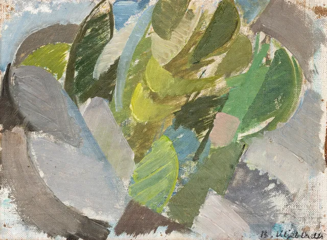 BIRGITTA LILJEBLADH. Blomknopp, olja på pannå, signerad, B. Liljebladh.